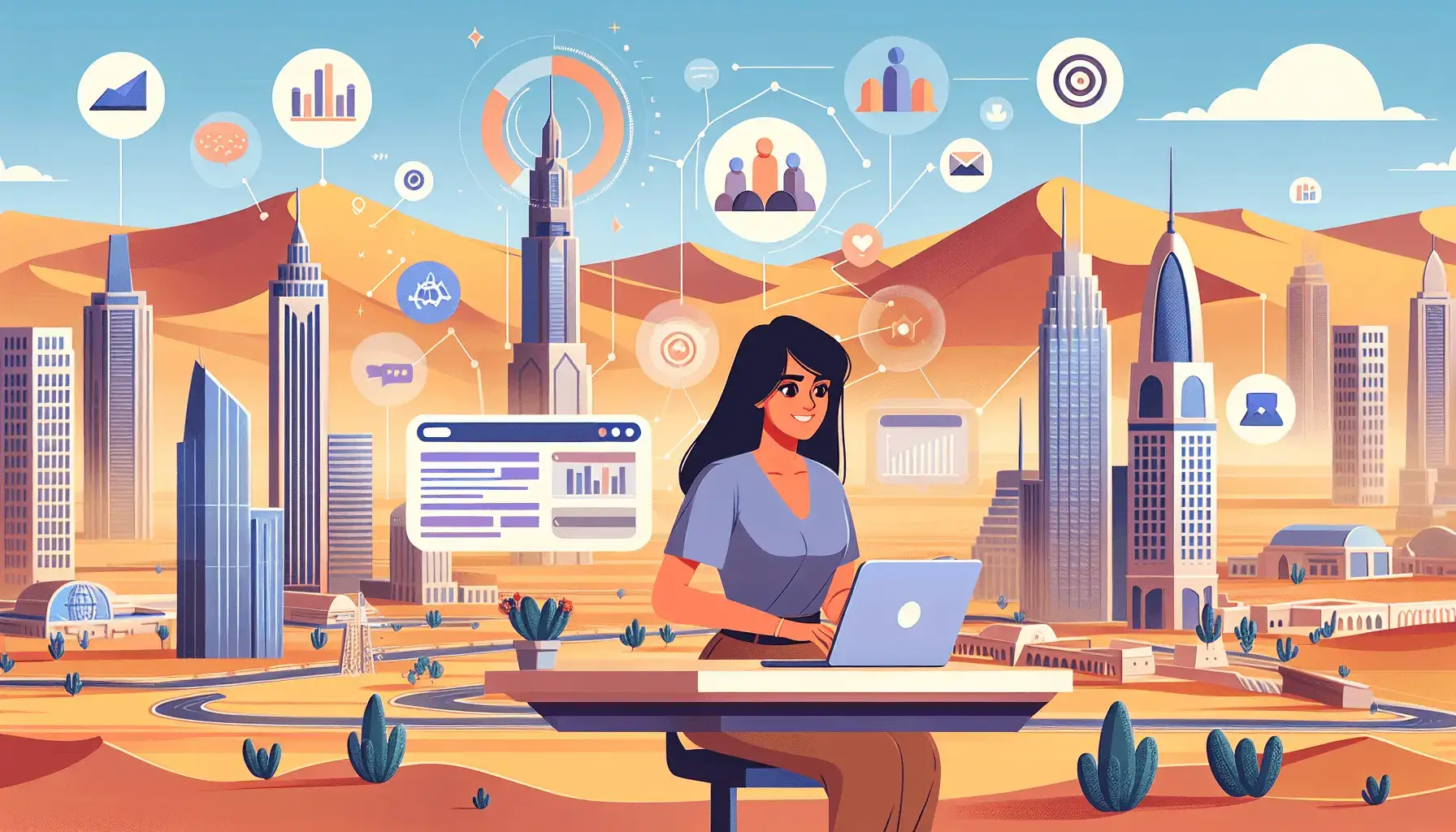 обложка для статьи про SMM для финансовых консультантов в Дубае: привлечение клиентов через соцсети