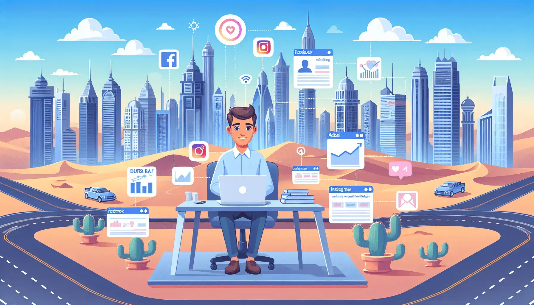 обложка для статьи про Эффективное продвижение бизнеса с Facebook Ads продюсером в Дубае