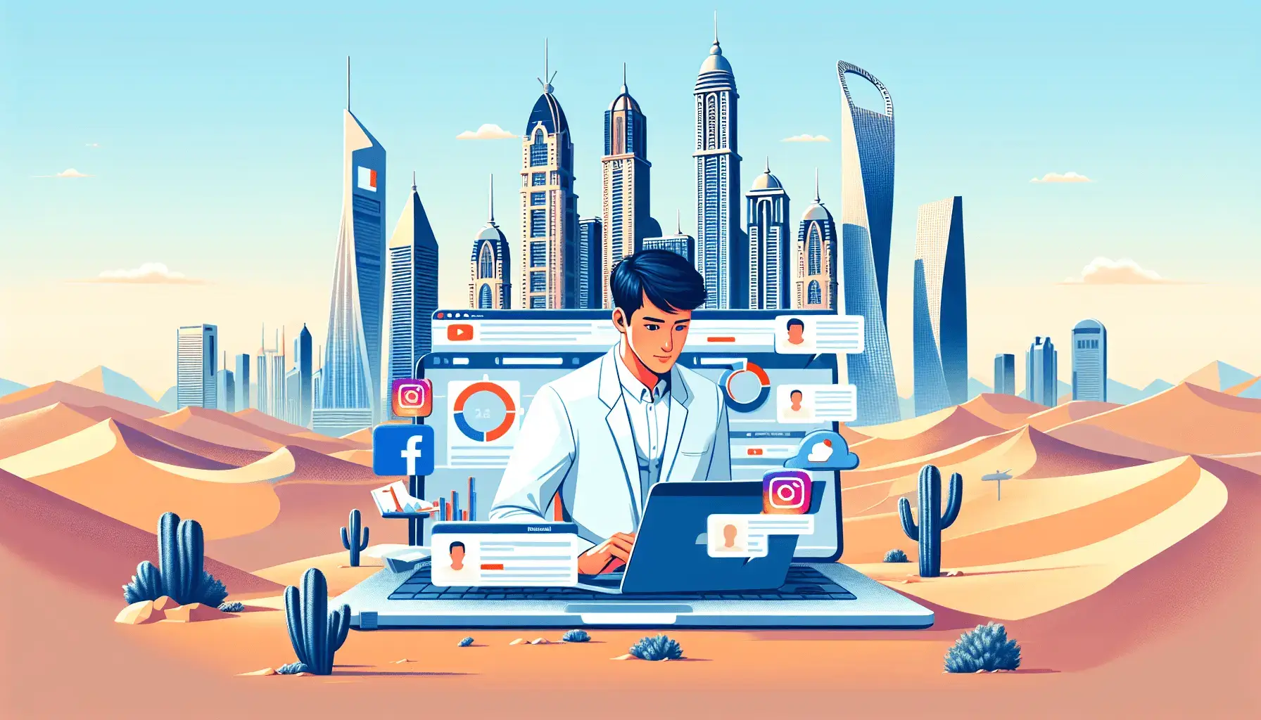 обложка для статьи про Реклама в Instagram и Facebook в ОАЭ: Привлечение клиентов и рост бизнеса