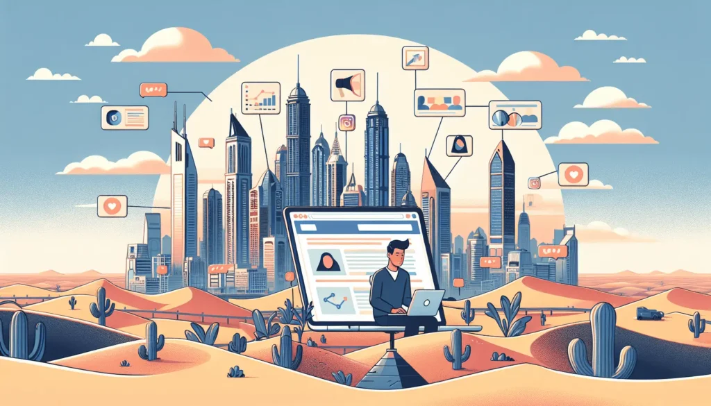 обложка для статьи про B2B маркетинг в ОАЭ: стратегии для успешного бизнеса