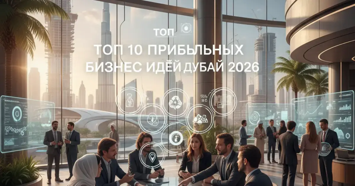 обложка для статьи Как выбрать топ 10 прибыльных бизнес идей в Дубае в 2026 году